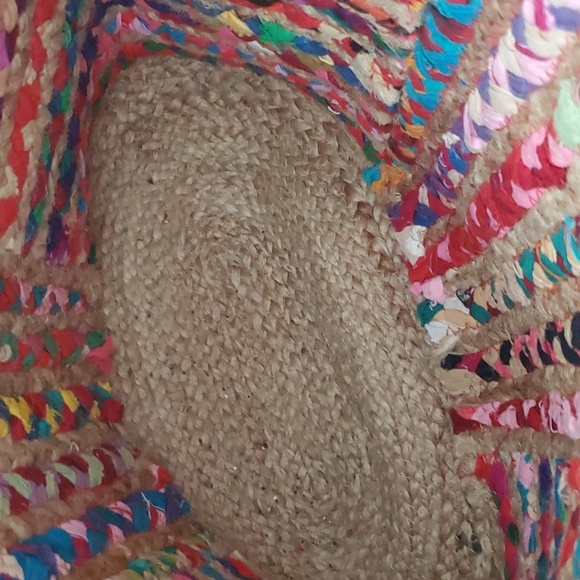 Crochet Multicolor Jute Crochet Tote/Basket Bag made in India - Picture 5 of 6